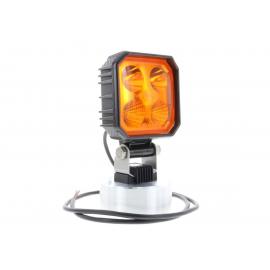 Work light LED square 90X90mm - cable - light amber